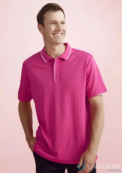 Man wearing NBCF Pink Polo, stylish men’s pink short for Bizcare Men’s Pink collection