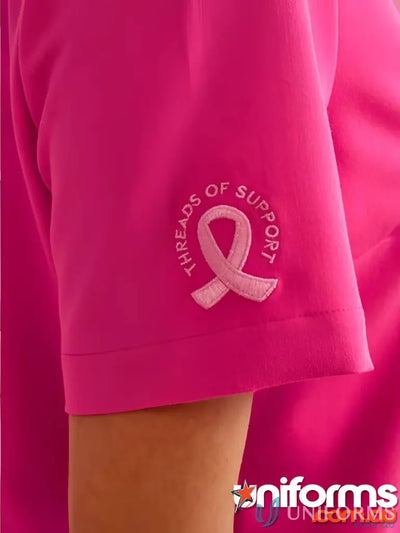 Pink V-Neck Scrub Top from Bizcare Women’s Pink collection, work confidently in style