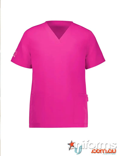 Pink V-Neck Scrub Top for Women from Bizcare perfect for working confidently