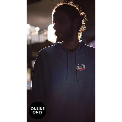 Man in a hooded sweatshirt.
