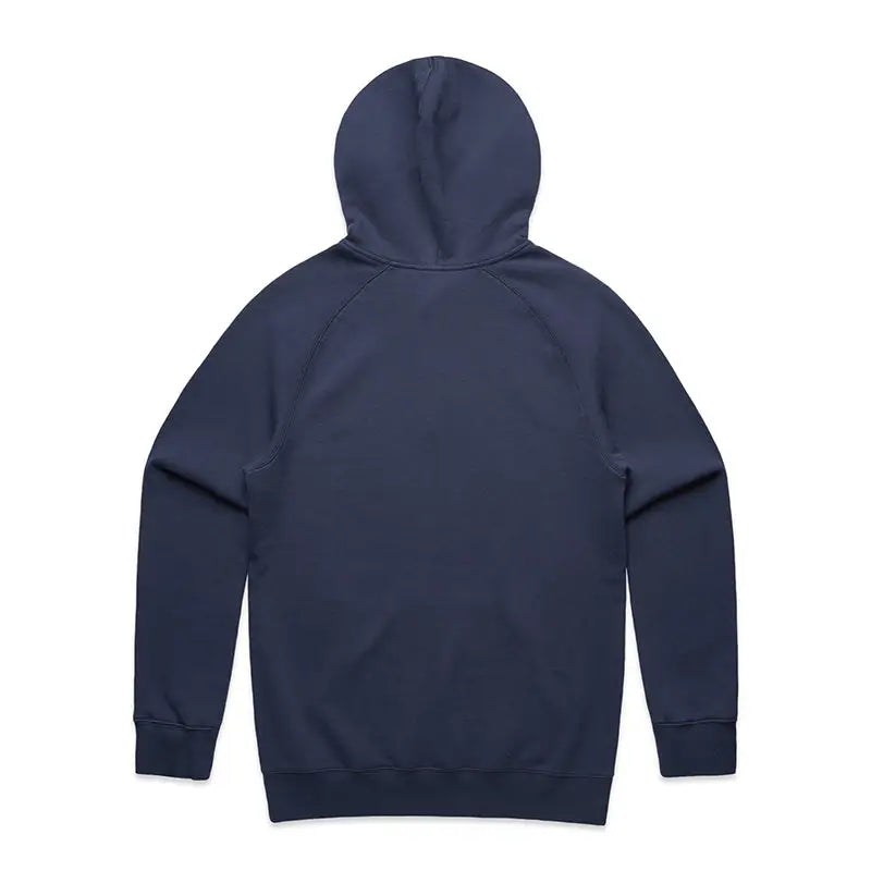 Navy blue hooded sweatshirt.