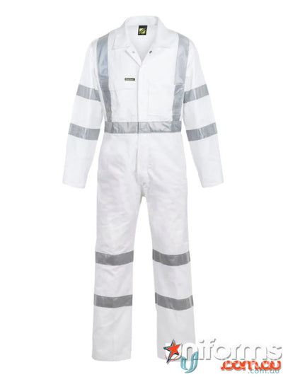 White reflective safety coverall wearing Night Coverall CSR Tape for visibility
