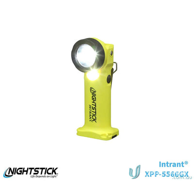 Yellow right-angle flashlight from Nightstick Zone 0 INTRANT IS Dual-Light with IP-67 dustproof waterproof design