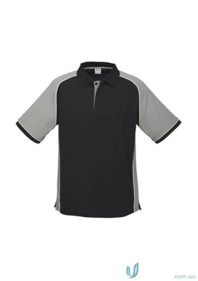Mens Nitro short sleeve polo shirt from Biz Collection Mens in two-tone design