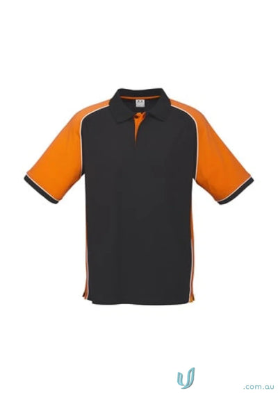 Black and orange Nitro Polo shirt from Mens Nitro Biz Collection Short Sleeve