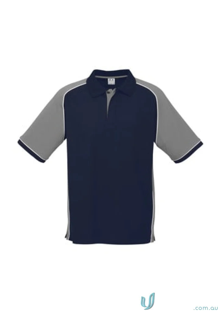 Mens Nitro short sleeve polo shirt from Biz Collection Mens in two-tone style