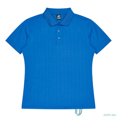 Blue short-sleeved polo shirt from Noosa Mens Polo with noosa vibes and recycled fabric style