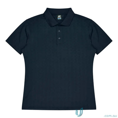 Dark blue Noosa Mens Polo shirt in recycled fabric with noosa vibes and polo planet style