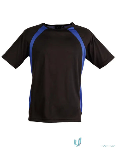 Black and blue Sprint Tee short-sleeved shirt perfect for uniforms and workwear