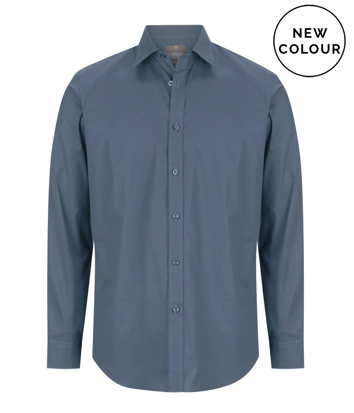Sleek slim fit Olsen cotton stretch shirt in dark blue