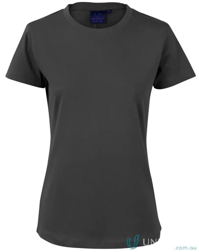 Charcoal-colored combed cotton semi fit t-shirt, perfect for uniforms or workwear