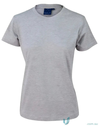 Gray short-sleeved T-shirt made of combed cotton, perfect for uniforms and workwear