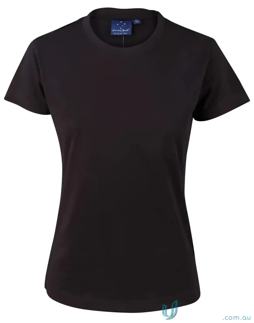 Black short-sleeved T-shirt in combed cotton, perfect for uniforms and workwear