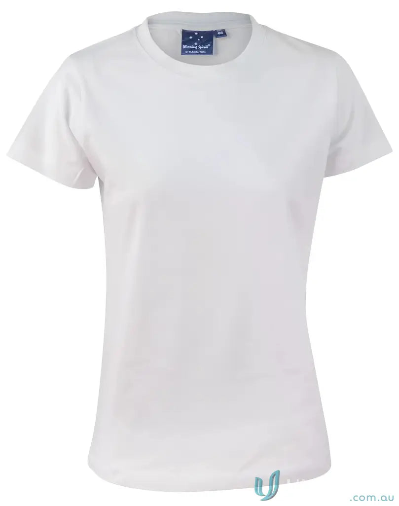 White crew neck T-shirt made of combed cotton, perfect for uniforms or workwear