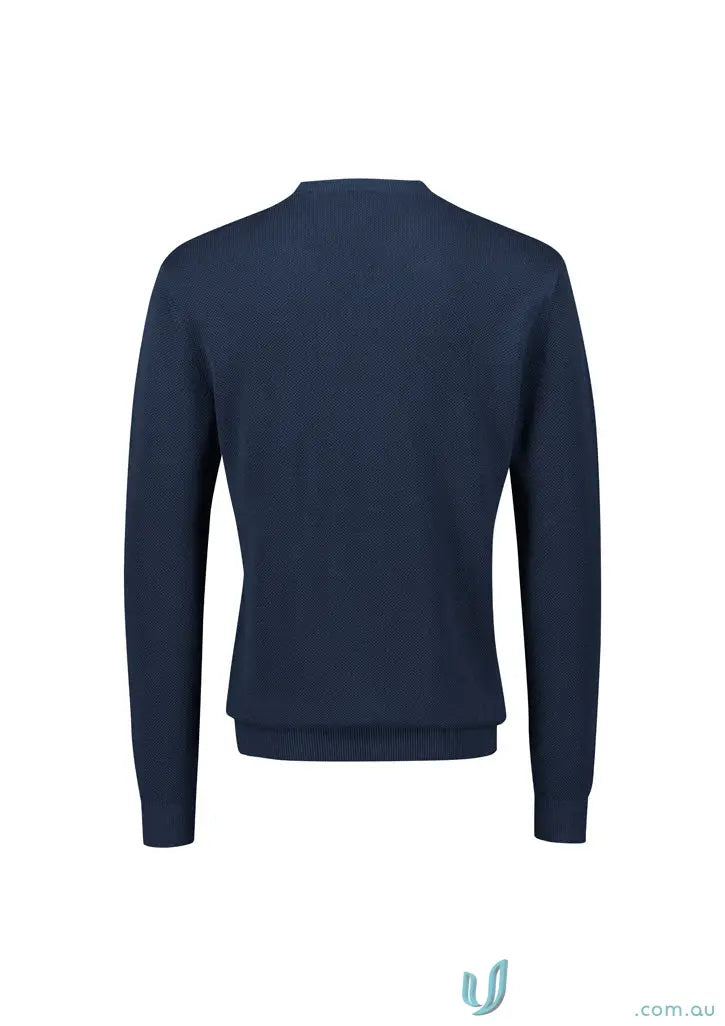 Navy blue Osaka Pineapple Knit Jumper for men featuring a cool pineapples knit design