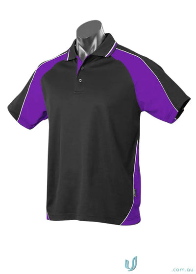Black and purple Panorama Polo shirt perfect for work uniforms or casual uniforms