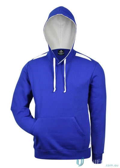 Blue Paterson Hoodie with white accents, perfect for work uniforms or casual wear