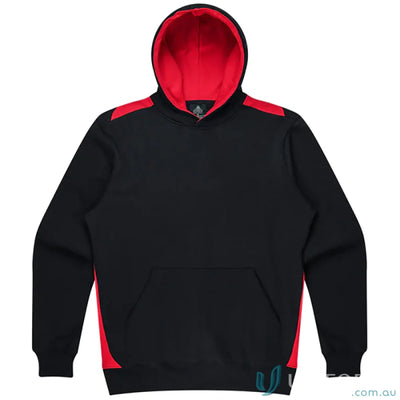 Paterson Kids Hoodie black and red contrast panel soft brushed hoodie for kids