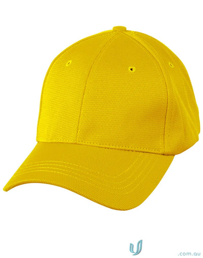 Yellow baseball cap made of breathable pique mesh from ch77 pique collection