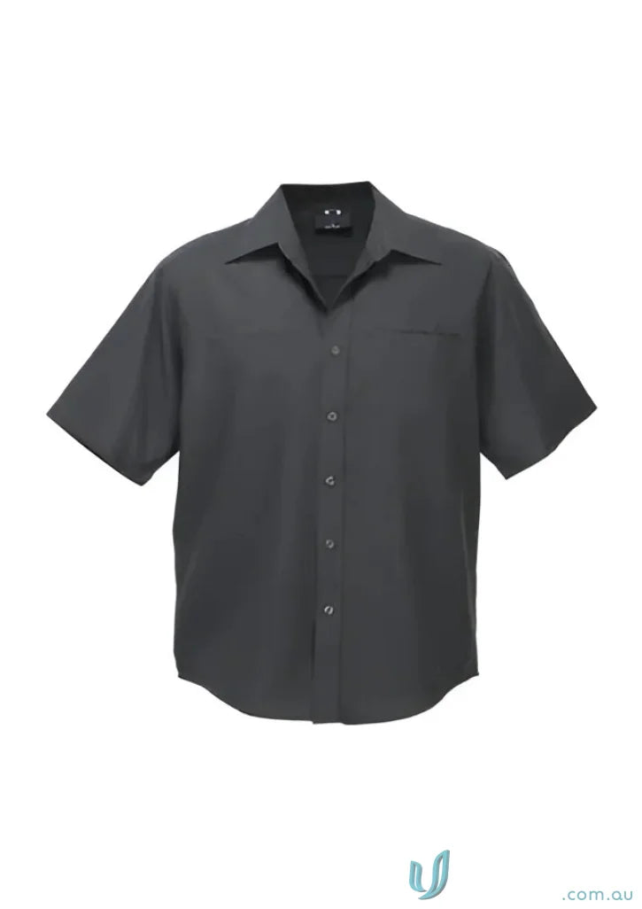 Gray short-sleeved Oasis Shirt for men, perfect mens Oasis short sleeve option