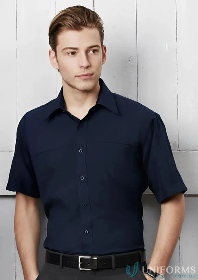 Navy blue mens Oasis Short Sleeve Shirt, perfect for a casual look