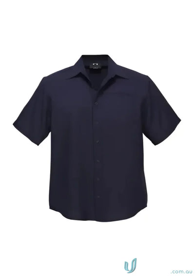 Navy mens Oasis Short Sleeve Shirt with buttons, perfect for casual style