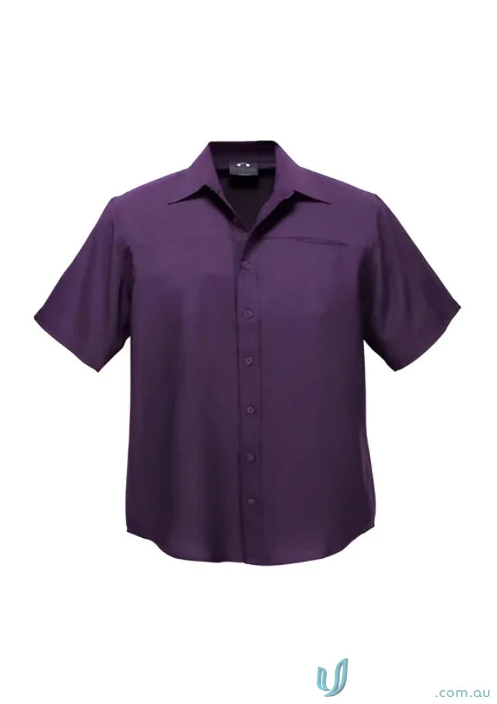 Purple short-sleeve Oasis Shirt for men, perfect mens Oasis short sleeve style