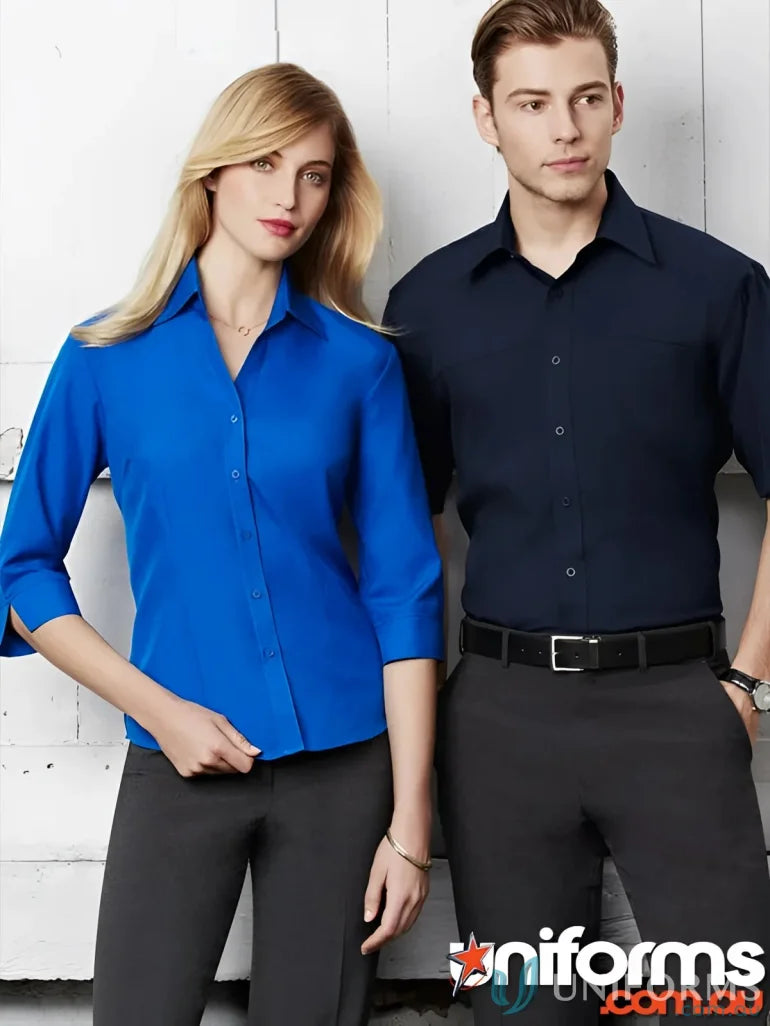 Two men wearing stylish mens oasis short sleeve shirts and pants