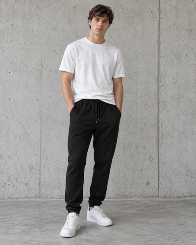 Stencil Track Pants 5921 in black on male model