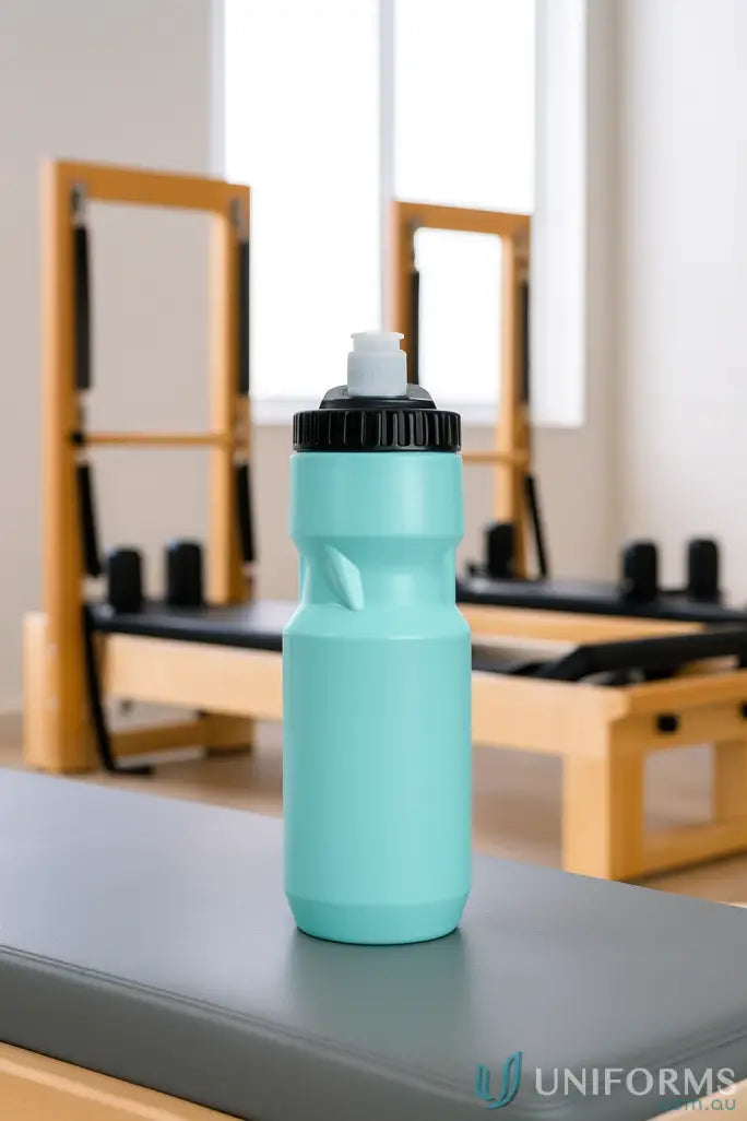 Light blue Planett Trek Bottle 700ml bike bottle with black lid, perfect for uniforms