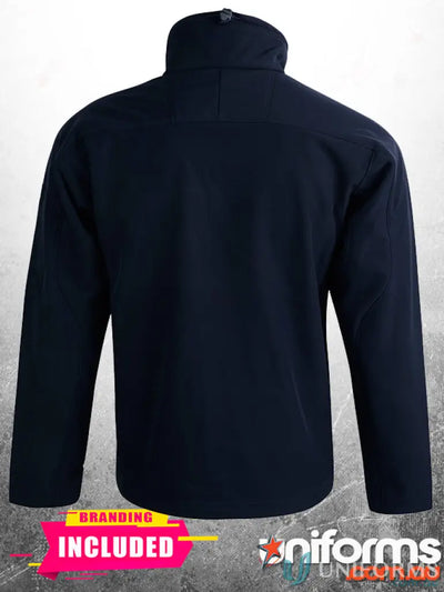 Navy blue softshell jacket from Plumbers Choice EMB workwear and uniforms collection