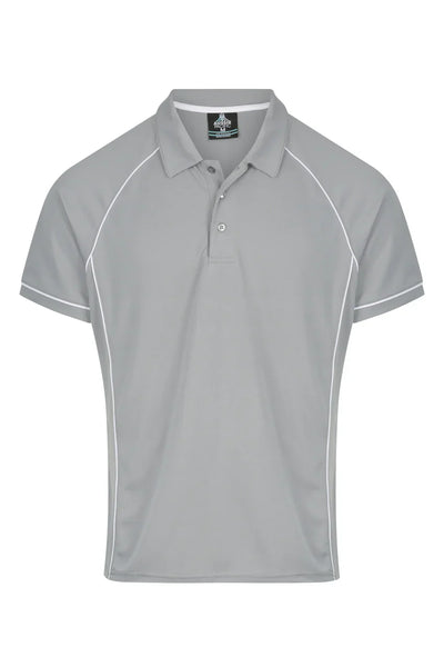 Gray Plumbers Choice polo shirt s-3xl with white stitching, workwear uniforms