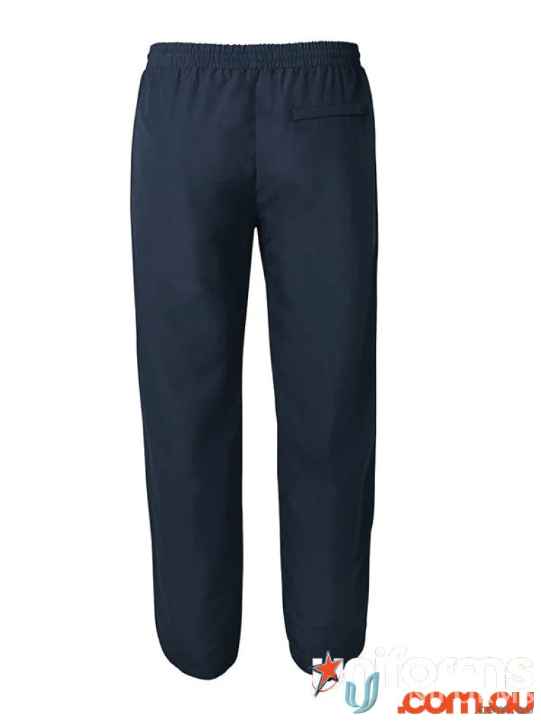 Navy blue Podium Kids Warm Up Zip Pant with comfy waist, perfect for sports uniforms