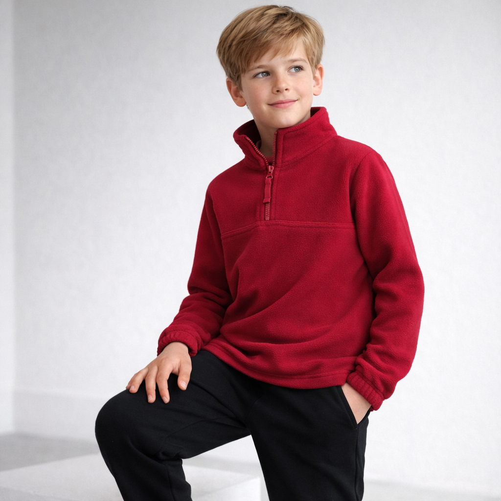 PolarTech kids half zip 290gsm polar fleece low-pill jumper front