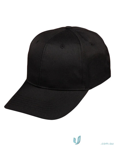 Black Polycotton Twill Cap from Spirit Polycotton Twill collection, ch13 polycotton style
