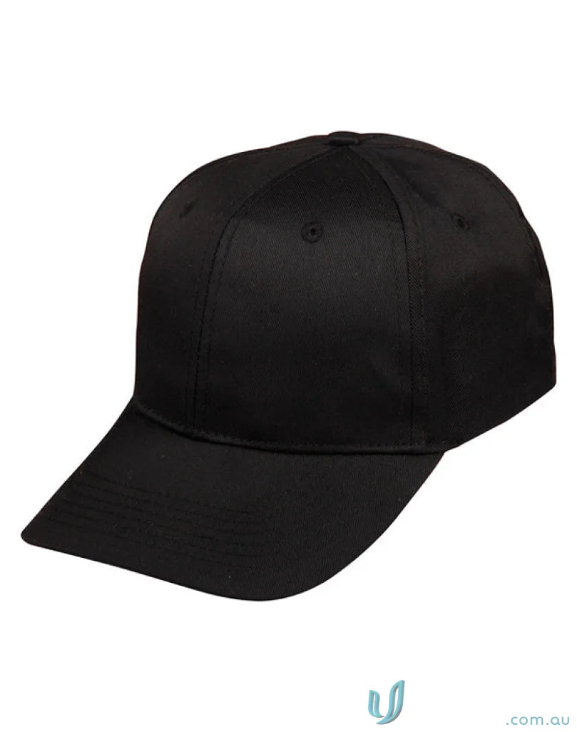 Black Polycotton Twill Cap from Spirit Polycotton Twill collection, ch13 polycotton style
