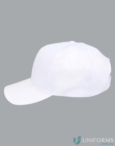 White Polycotton Twill Cap showcasing the spirit polycotton twill material and ch13 polycotton