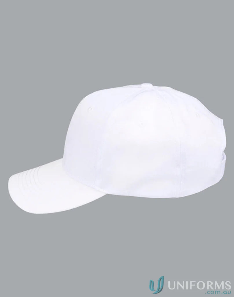 White Polycotton Twill Cap showcasing the spirit polycotton twill material and ch13 polycotton