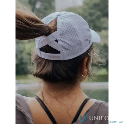 Ponytail Active Cap with unique ponytail opening and inbuilt cotton sweatband