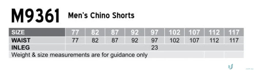 Mens Porters Chino Shorts size chart for perfect fit on your porters chino shorts