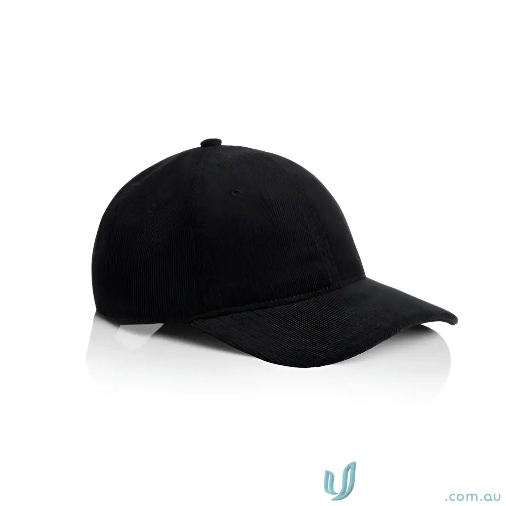 Plain black cotton 16-wale Partridge Premium Access Cord Cap with adjustable fastener