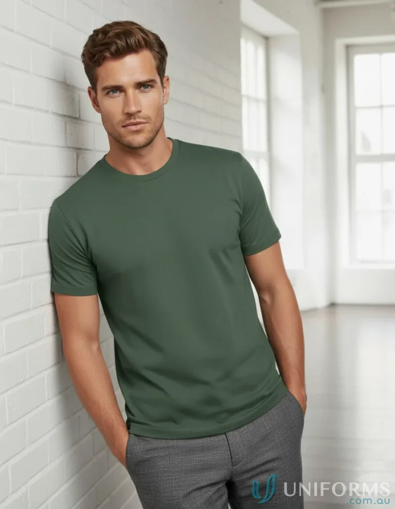Premium Brighton Tee in dark olive green cotton