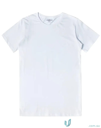 White V-neck T-shirt from Brighton Premium Cotton Winning Spirit Premium Tee with longer body length