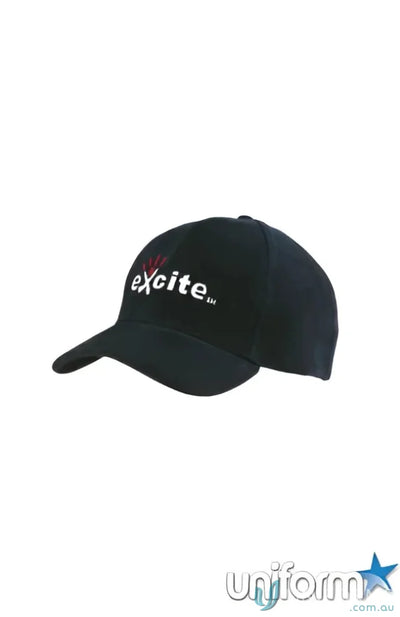 Black baseball cap made from premium brushed heavy cotton for a stylish look