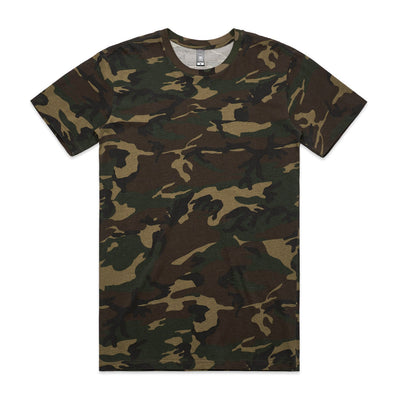 Camouflage t-shirt with short sleeves and crew neck, made of cotton.