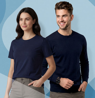 Navy blue Mornington LS Tee in ultimate cotton for her and him