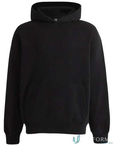 Black hooded sweatshirt showcased in the Premium Fleece Oversized Hoodie product shot
