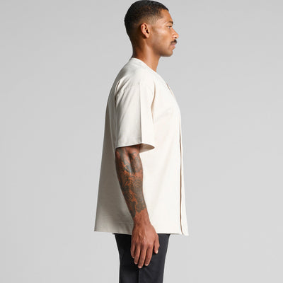 Cream oversized t-shirt with short sleeves and a relaxed fit.