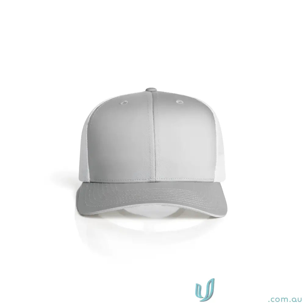 Premium mesh contrast trucker cap with recycled polyester mesh and curved peak
