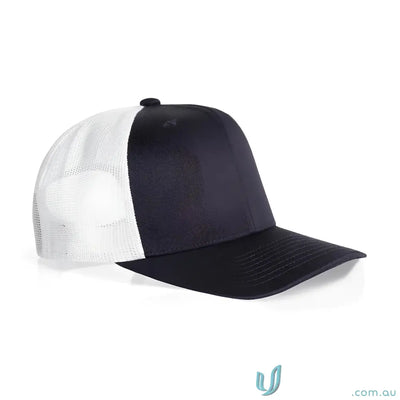 Premium Mesh Contrast Trucker Cap with recycled polyester mesh and curved peak